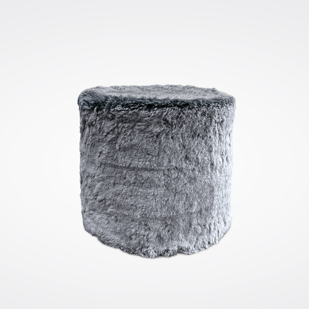 Faux fur pouf