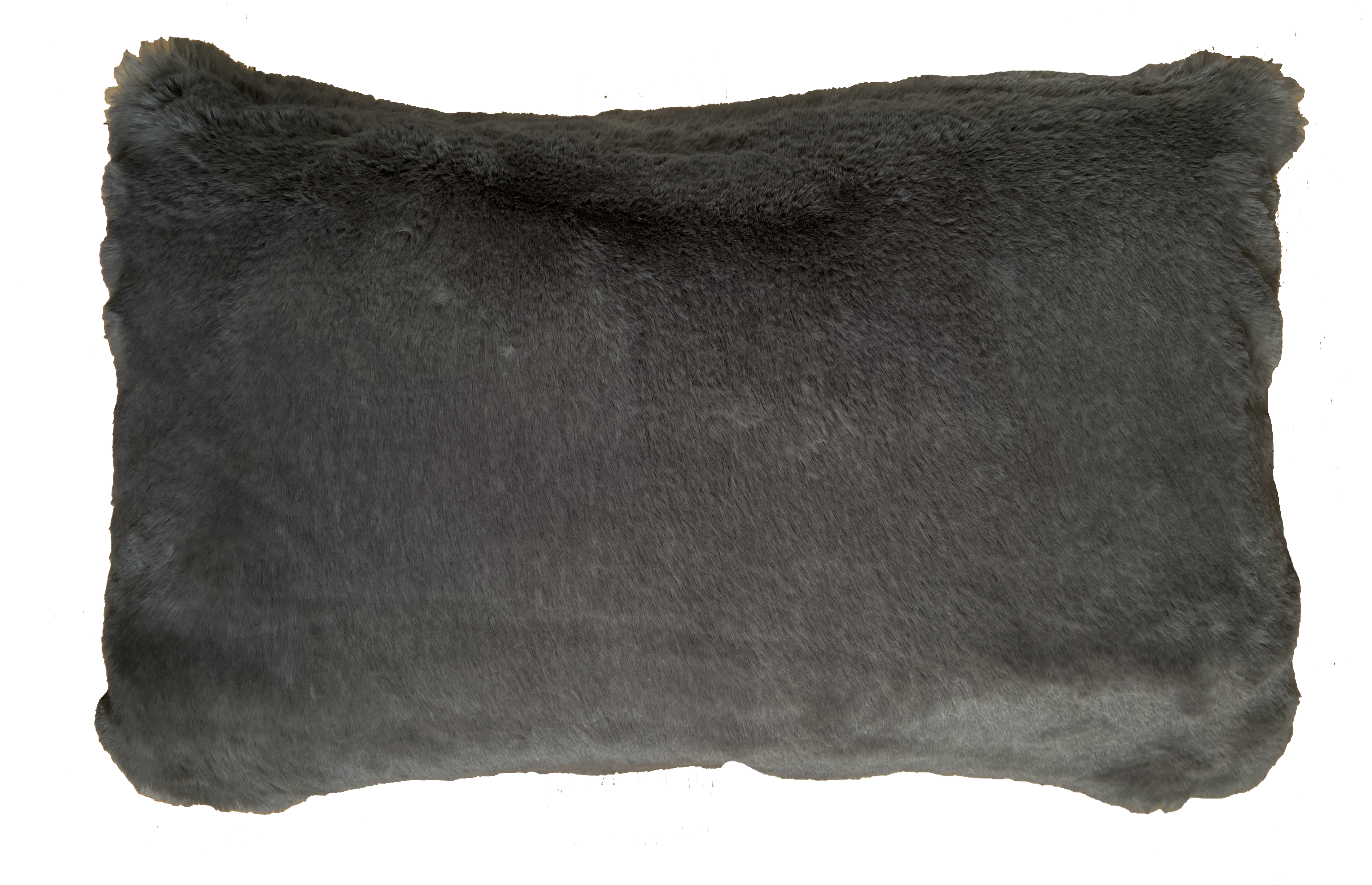 Coussin rectangle en fausse fourrure gris smoky Maison Prélonge