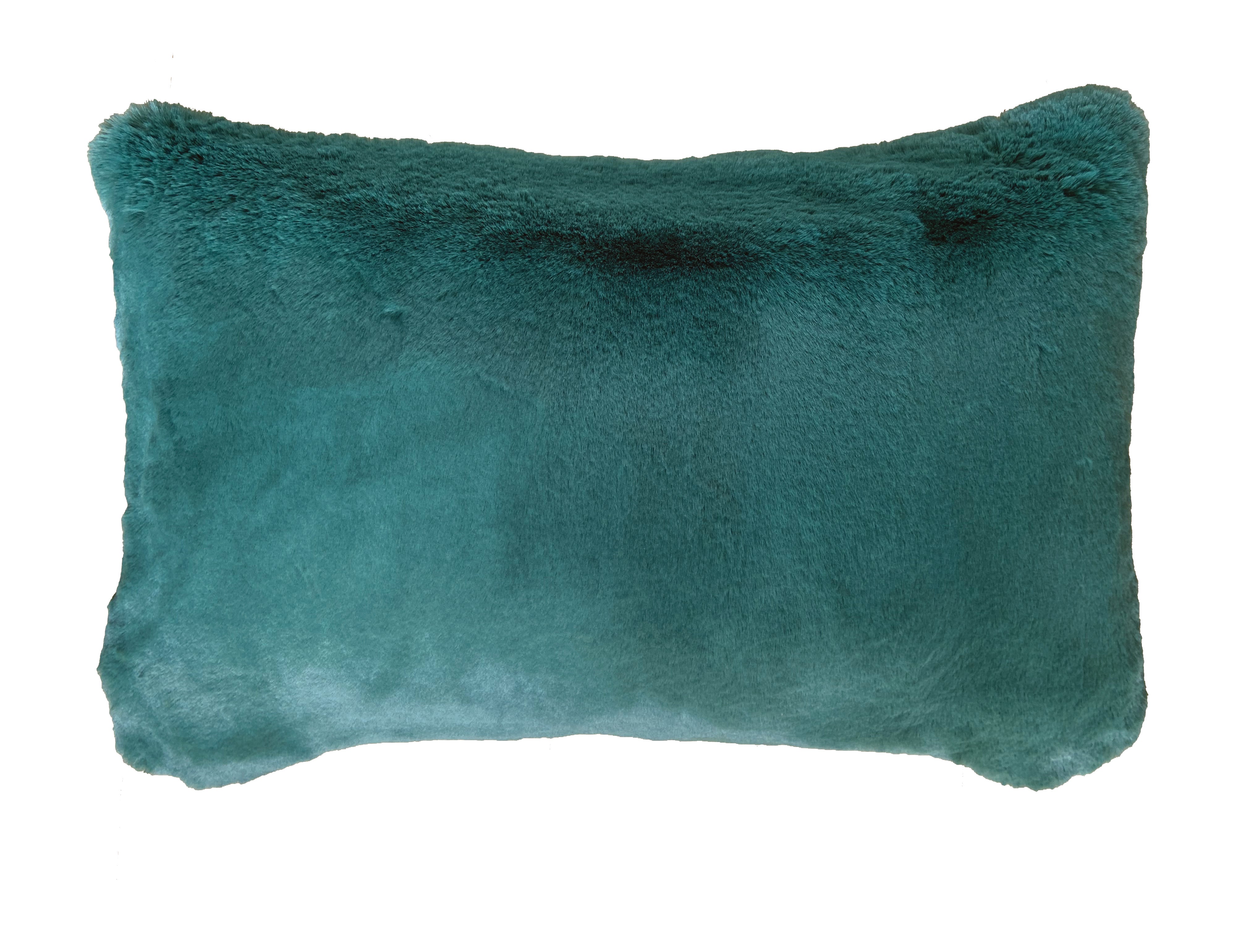 Coussin rectangle en fausse fourrure vert alpin Maison Prélonge