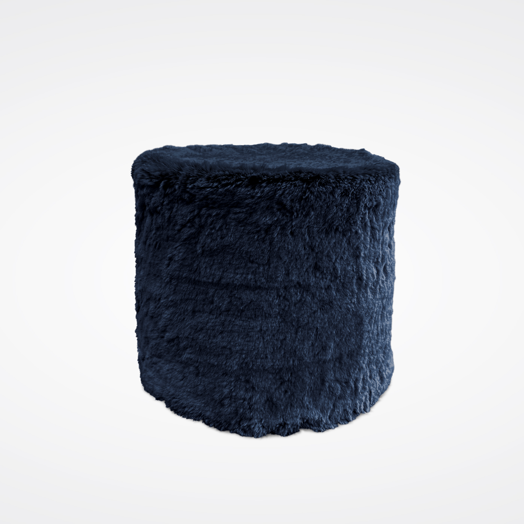 Faux fur pouf