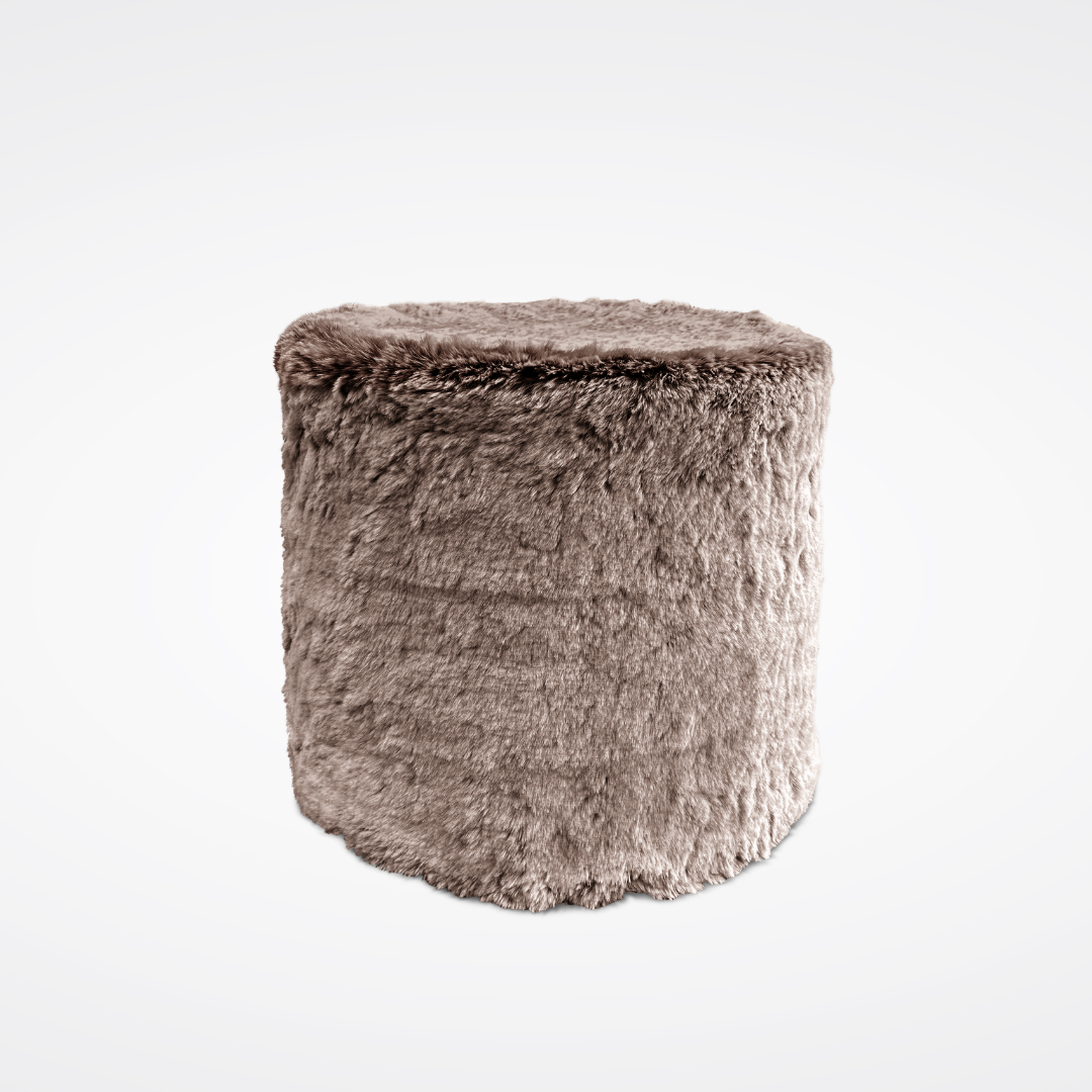 Faux fur pouf