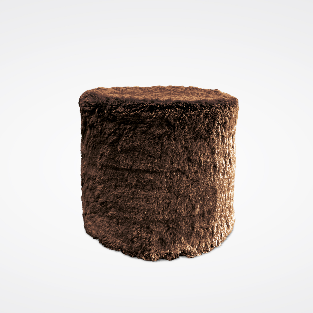 Faux fur pouf