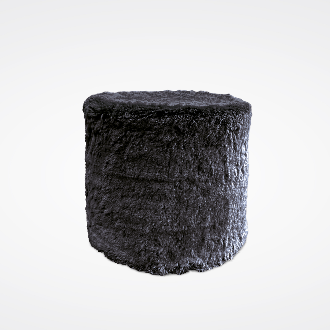 Faux fur pouf