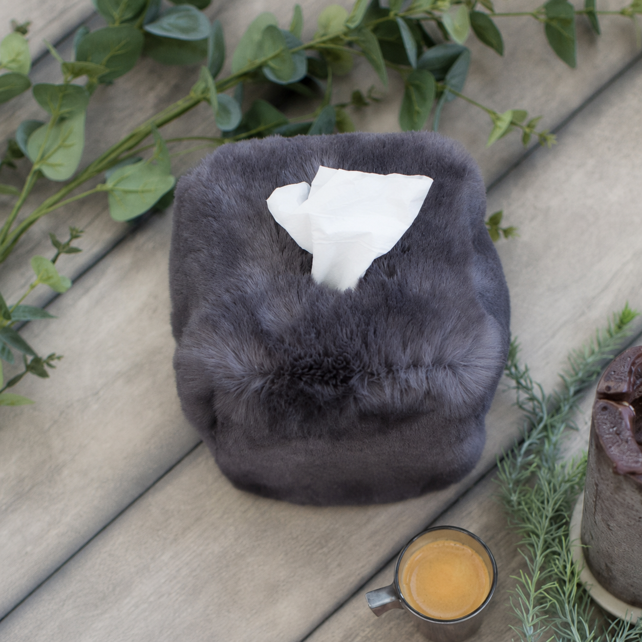 Housse Boîte à mouchoirs Gris Smoky
