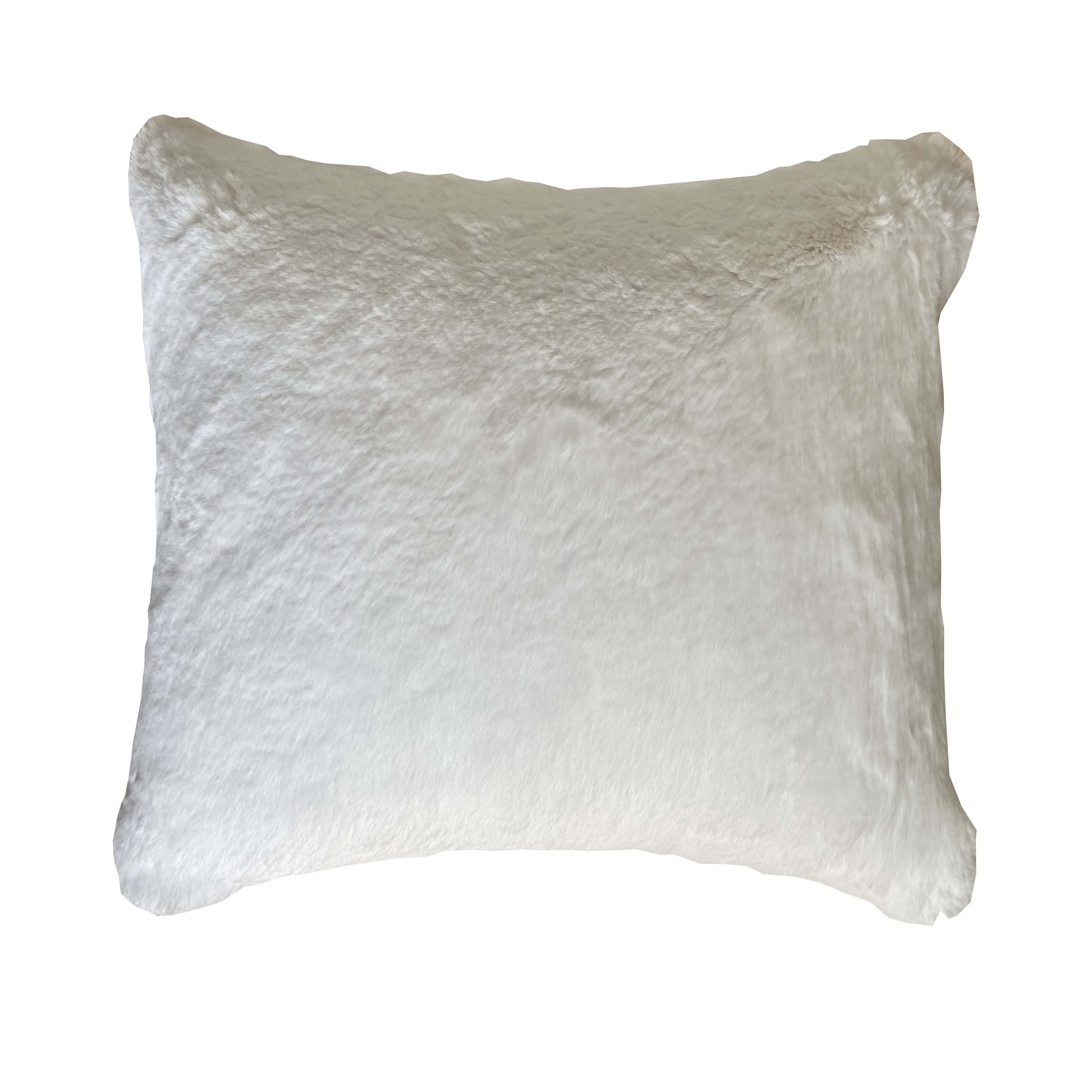 Housse de coussin carré en fausse fourrure couleur blanc Maison Prélonge 