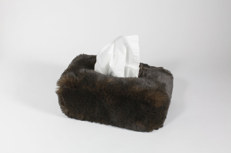 Couvre boite mouchoirs en fausse fourrure - Rectangle